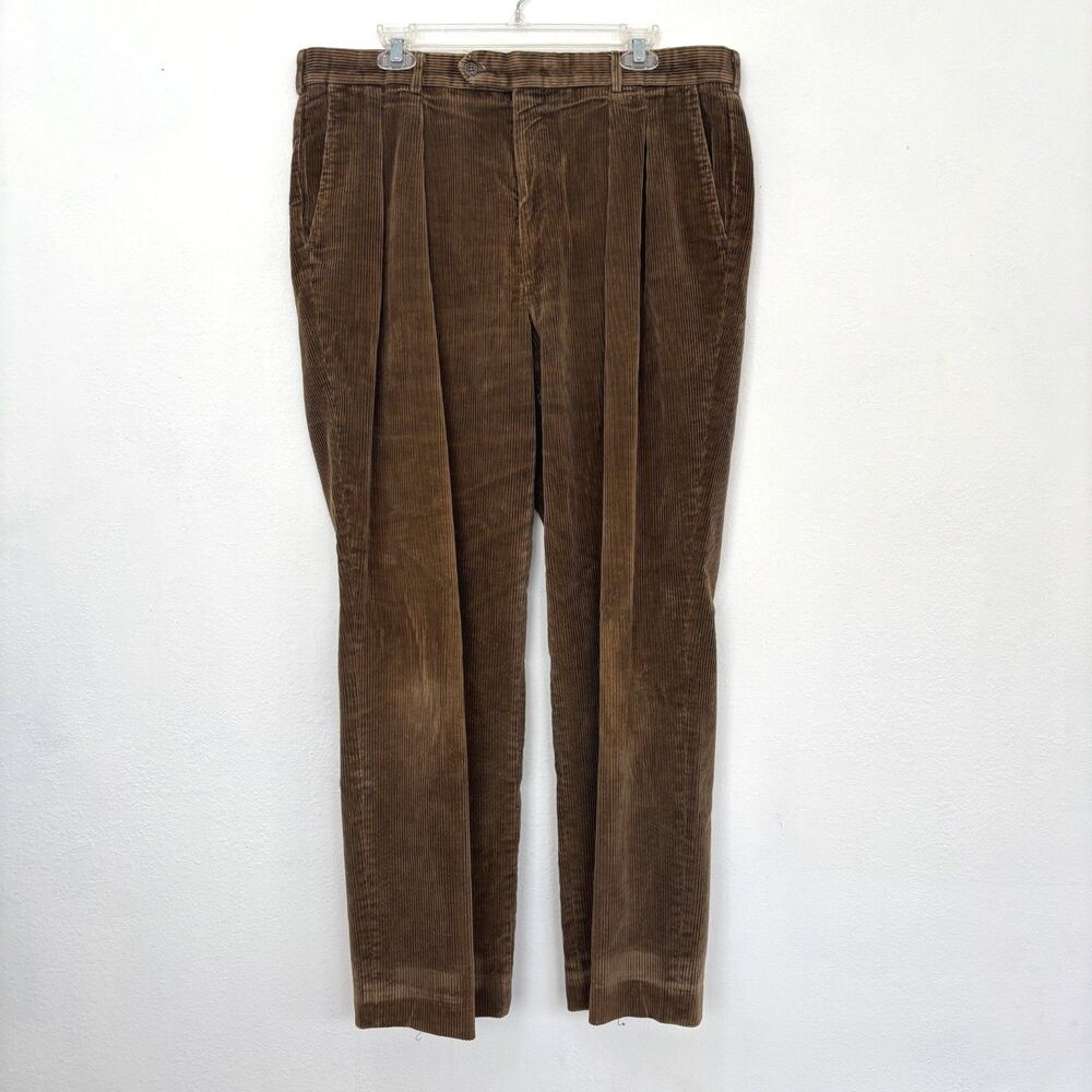 LL Bean Mens Wide Wale Corduroy Pants 38x30 Classic Vintage Outdoor Casual